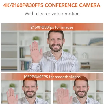 NUROUM V32AF 4K AI Noise Cancelling Webcam 2