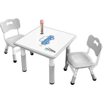 Toddler Table Chair Set Graffiti-Proof Adjustable 1