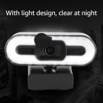 4K USB Webcam with Mic and Ring Light 4