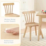 Windsor Kids Table and 2 Chair Set Rubberwood 6