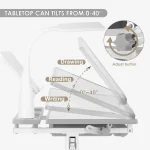 Kids Study Desk Chair Set LED Lamp Adjustable 5