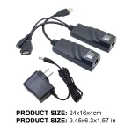 USB 2.0 RJ45 Extender Kit with Power Adapter 2