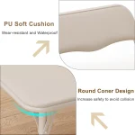 Folding Table 3 Chairs Set Portable Soft Cushion 4