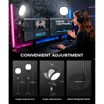 Desktop Ring Light Stand CRI 97+ Video Calls 5