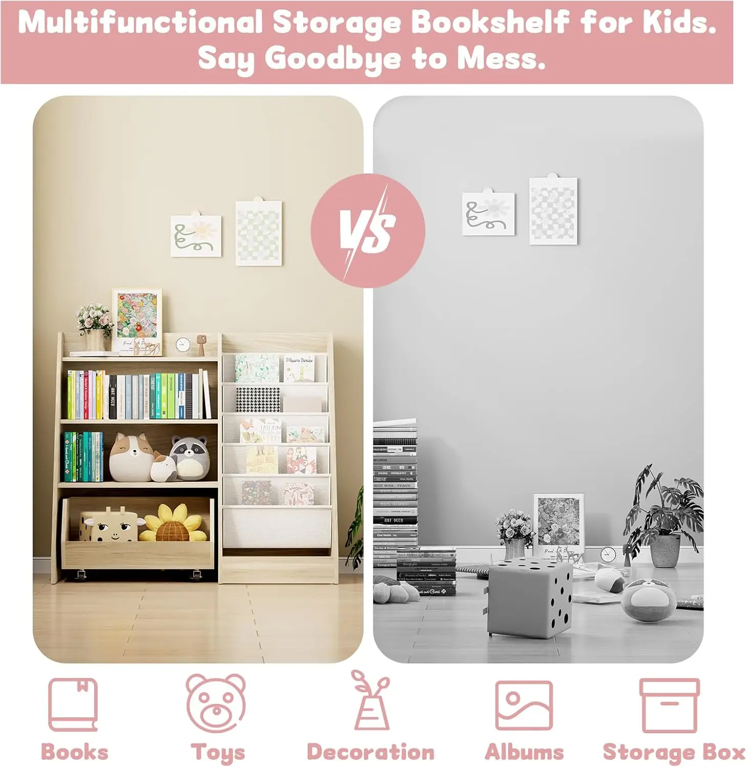 Kids 4 Tier Bookshelf Toy Storage Organizer 6 Kids 4 Tier Bookshelf Toy Storage Organizer 6