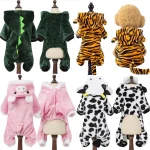 Small Dog Fleece Hooded Jumpsuit 2