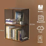 2 Tier Stackable Cube Bookshelf Black 3