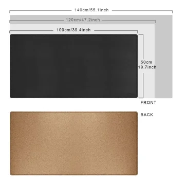 Extra Large PU Leather Desk Mat Cork Back 2