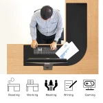 L Shape Corner Desk Mat 43.3-inch PU Leather 4