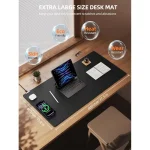 Leather XXL Desk Mat with 15W Charger 4