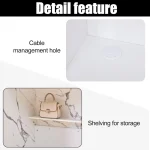 White Lockable Reception Desk with Keyboard Tray 4