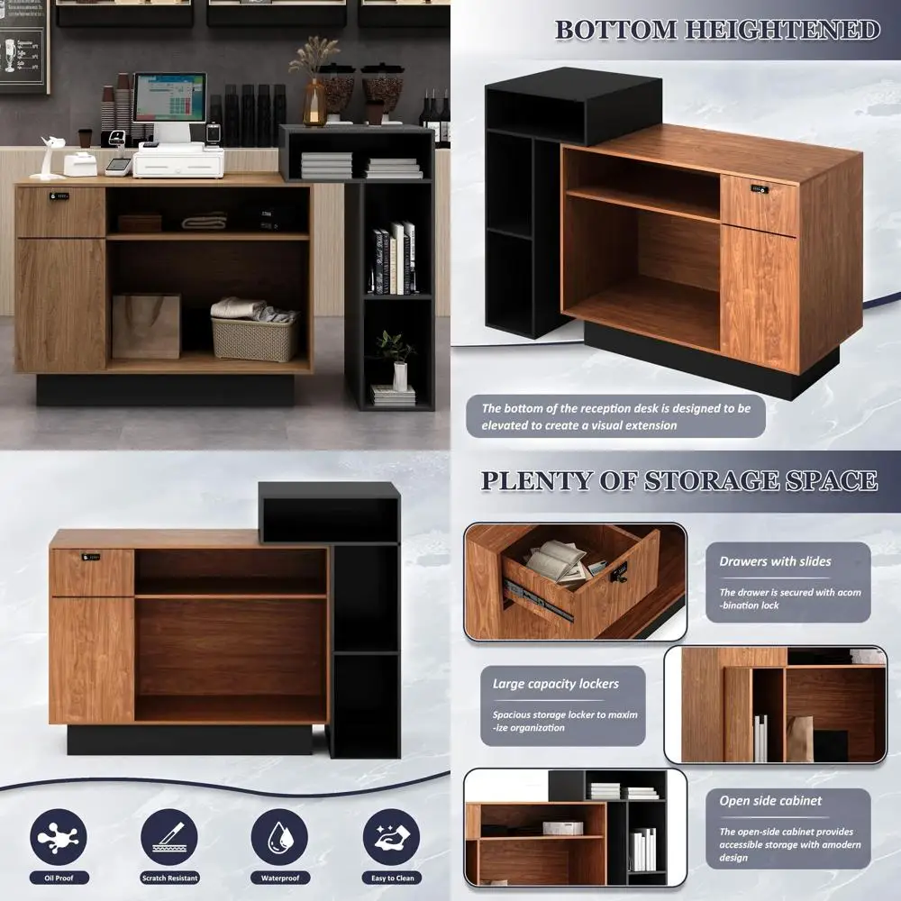 59-Inch L-Shaped Reception Desk Cabinet 1 59-Inch L-Shaped Reception Desk Cabinet 1