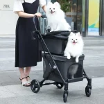 Foldable Double Pet Stroller for Cats and Dogs 2