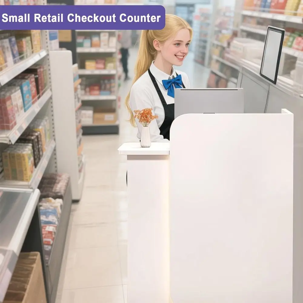 L-Shaped Lockable Beauty Reception Desk 4 L-Shaped Lockable Beauty Reception Desk 4