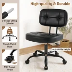 Armless PU Leather Swivel Office Gaming Chair 5