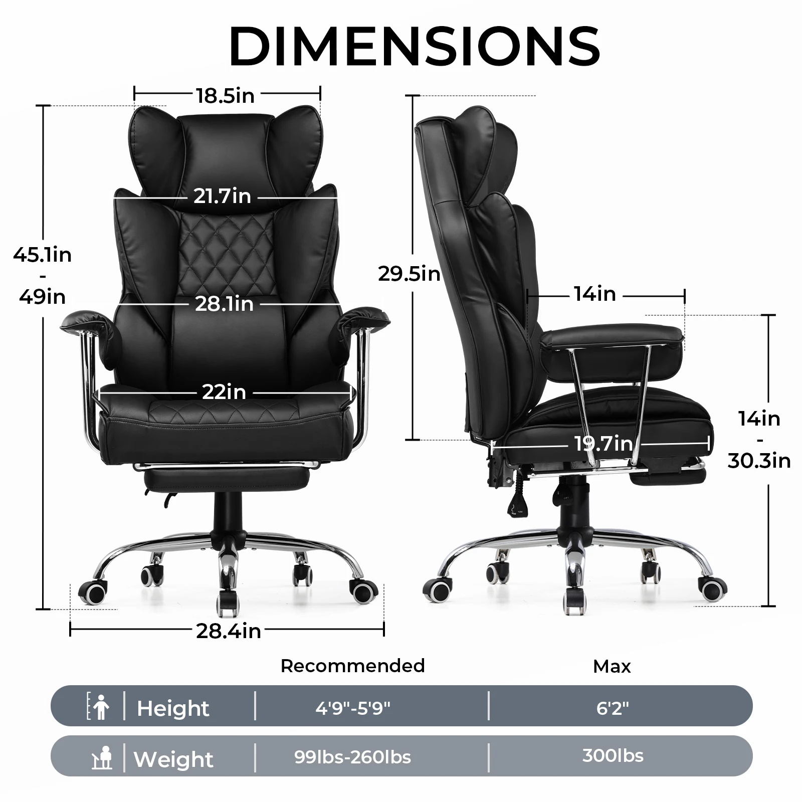 Big and Tall Gaming Chair Footrest 2 Big and Tall Gaming Chair Footrest 2
