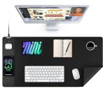 Leather XXL Desk Mat with 15W Charger 1