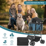 4 Wheel Pet Stroller With Canopy Carrier 5