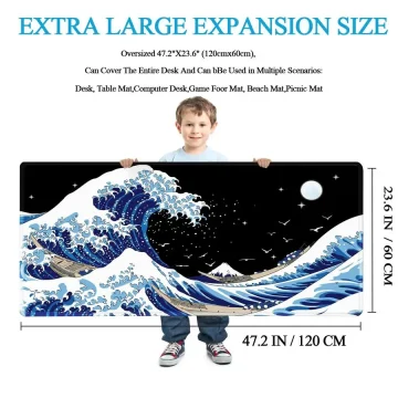 Kanagawa Sea Wave XL Desk Mouse Pad 2