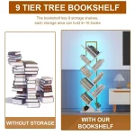 LED Corner Bookshelf 9 Tier Wood Bookcase 5