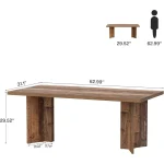 Rustic 12 Seat Wood Conference Table Set 2