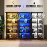 65-Inch LED Display Cabinet Bookcase 3