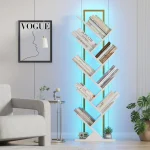 LED Corner Bookshelf 9 Tier Wood Bookcase 1