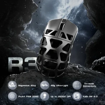 ATTACK SHARK R3 Magnesium Alloy Gaming Mouse 8K SUPERLIGHT 8000Hz 6 Adjustable DPI up to 26000 PAW3395 BT/2.4G Wireless/Wired 1