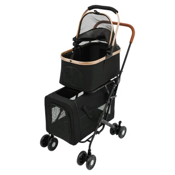 2-Tier Foldable Pet Stroller for Dogs & Cats 2