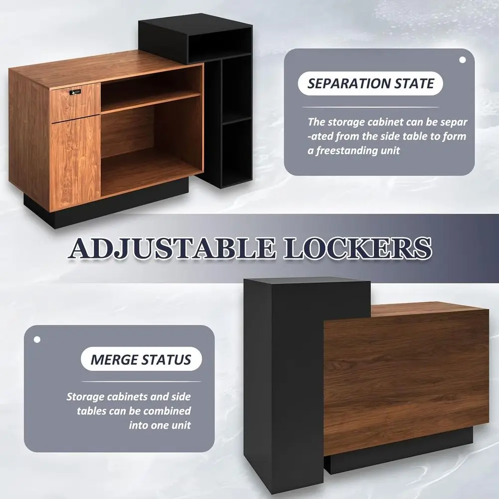 59-Inch L-Shaped Reception Desk Cabinet 5 59-Inch L-Shaped Reception Desk Cabinet 5