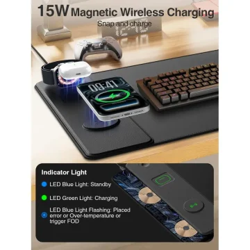 Magnetic 15W Wireless Charging Desk Mat 2