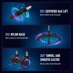 Kids LED Gaming Chair with Footrest and Lumbar 4