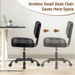 Armless PU Leather Swivel Office Gaming Chair 4