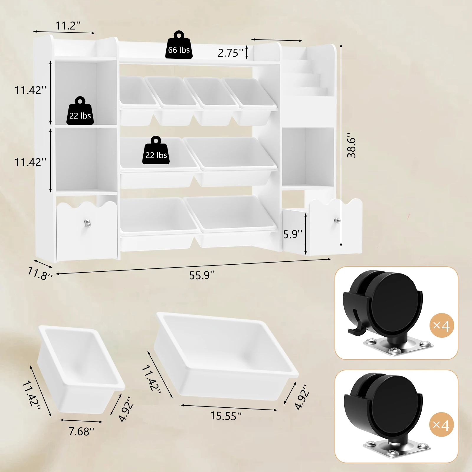 Kids Toy Storage Bookshelf With 8 Toy Bins 6 Kids Toy Storage Bookshelf With 8 Toy Bins 6