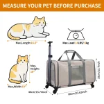 Double Cat Carrier Trolley with Wheels 2