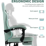 Big and Tall Fabric Gaming Chair Footrest 3