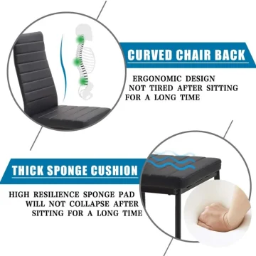 5 Piece Black Glass Dining Set with Chairs 2