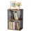 2 Tier Stackable Cube Bookshelf Black