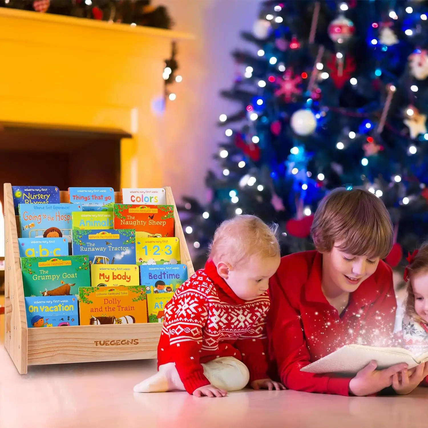 Montessori Kids Wooden Book Display Shelf 6 Montessori Kids Wooden Book Display Shelf 6