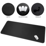 59x27.5 Leather Desk Mat Waterproof Black 2