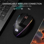 Redragon M991 Wireless Gaming Mouse 26000 DPI 3-Mode Gamer 9 Macro Buttons RGB Backlight Mice, Black 5