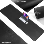 71-inch Waterproof PU Leather Desk Mat Black 3