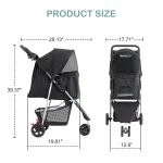 3 Wheel Foldable Pet Stroller for Small Pets 2