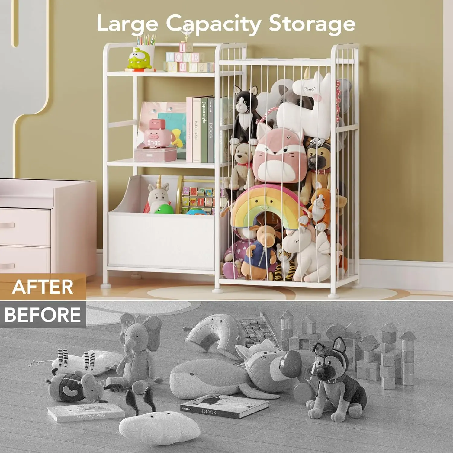 White Kids Bookshelf Toy Organizer 3 White Kids Bookshelf Toy Organizer 3