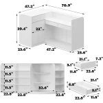 L-Shape Reception Desk With Drawers and Shelves 2