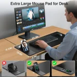 Wireless Charging Desk Mat with Phone Stand 3