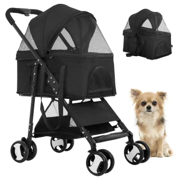 3-in-1 Pet Stroller with Detachable Carrier 1