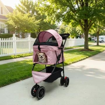 Foldable Travel Pet Stroller for Small Pets 1