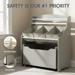 Kids Bookshelf Toy Organizer with Storage 6