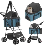 3-in-1 Foldable Pet Stroller with Carrier 4